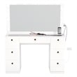 Boahaus Yara White Vanity Table - Built-in Lights - Golden Knobs - for Bedroom