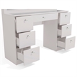 Boahaus Yara White Vanity Table - Built-in Lights - Crystal Ball Knobs