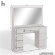 Boahaus Yara White Vanity Table - Built-in Lights - Crystal Ball Knobs