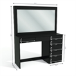 Boahaus Joan Black Dressing Table (Gold Knobs)
