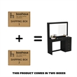 Boahaus Joan Black Dressing Table (Gold Knobs)