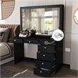 Boahaus Joan Black Dressing Table (Crystal Ball Knobs)