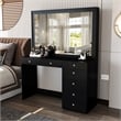 Boahaus Joan Black Dressing Table (Crystal Knobs)