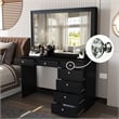 Boahaus Joan Black Dressing Table (Crystal Knobs)