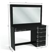 Boahaus Joan Black Dressing Table (Crystal Knobs)