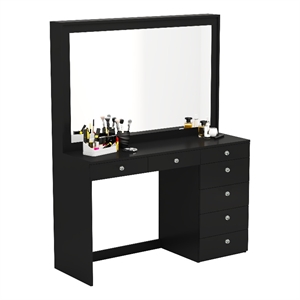 Boahaus Joan Black Dressing Table (Crystal Knobs)