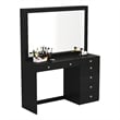 Boahaus Joan Black Dressing Table (Crystal Knobs)