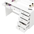 Boahaus Joan White Makeup Vanity Desk (Gold Knobs)