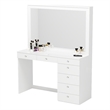 Boahaus Joan White Makeup Vanity Desk (Crystal Ball Knobs)