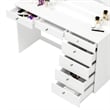 Boahaus Joan White Makeup Vanity Desk (Crystal Knobs)