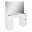 Boahaus Venus White Makeup Vanity Desk (Gold Knobs)