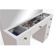 Boahaus Venus White Makeup Vanity Desk (Gold Knobs)