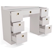 Boahaus Venus White Makeup Vanity Desk (Gold Knobs)