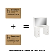 Boahaus Venus White Makeup Vanity Desk (Gold Knobs)