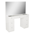 Boahaus Venus White Makeup Vanity Desk (Crystal Ball Knobs)