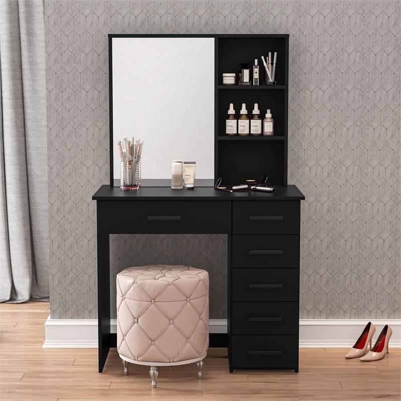 Boahaus Spes Makeup Vanity Table (Black)