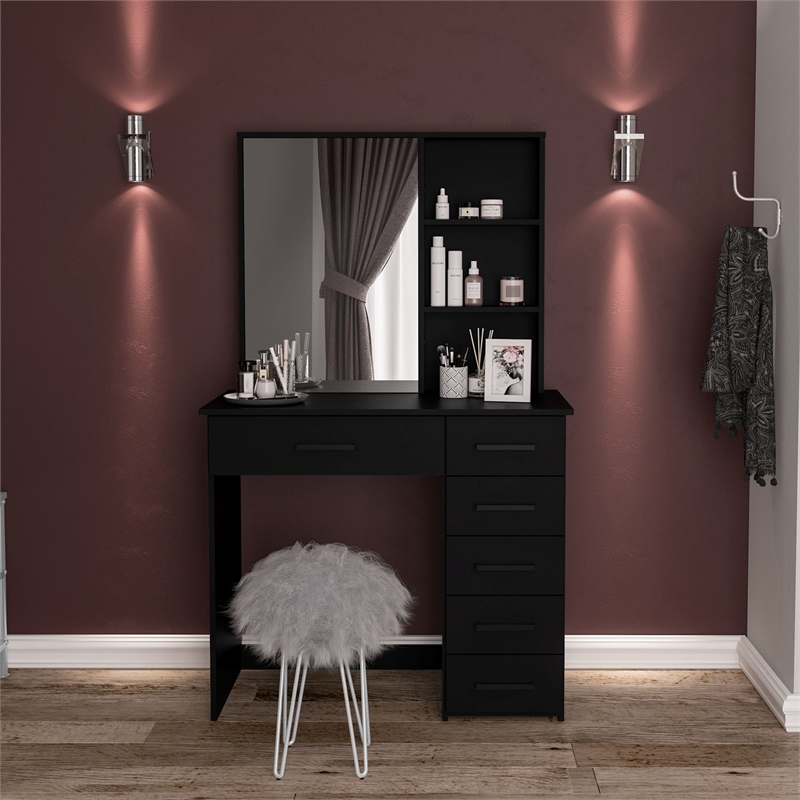 Boahaus Spes Makeup Vanity Table (Black)