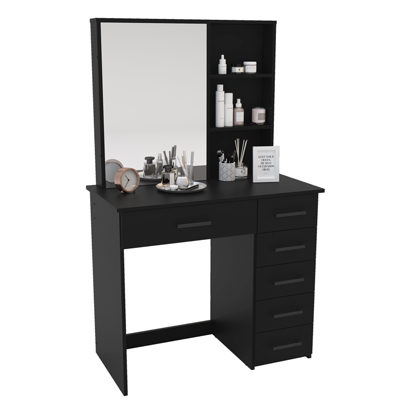 Boahaus Spes Makeup Vanity Table (Black)