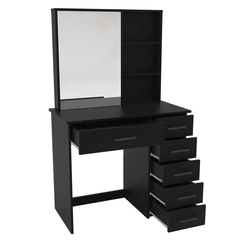 Boahaus Spes Makeup Vanity Table (Black)