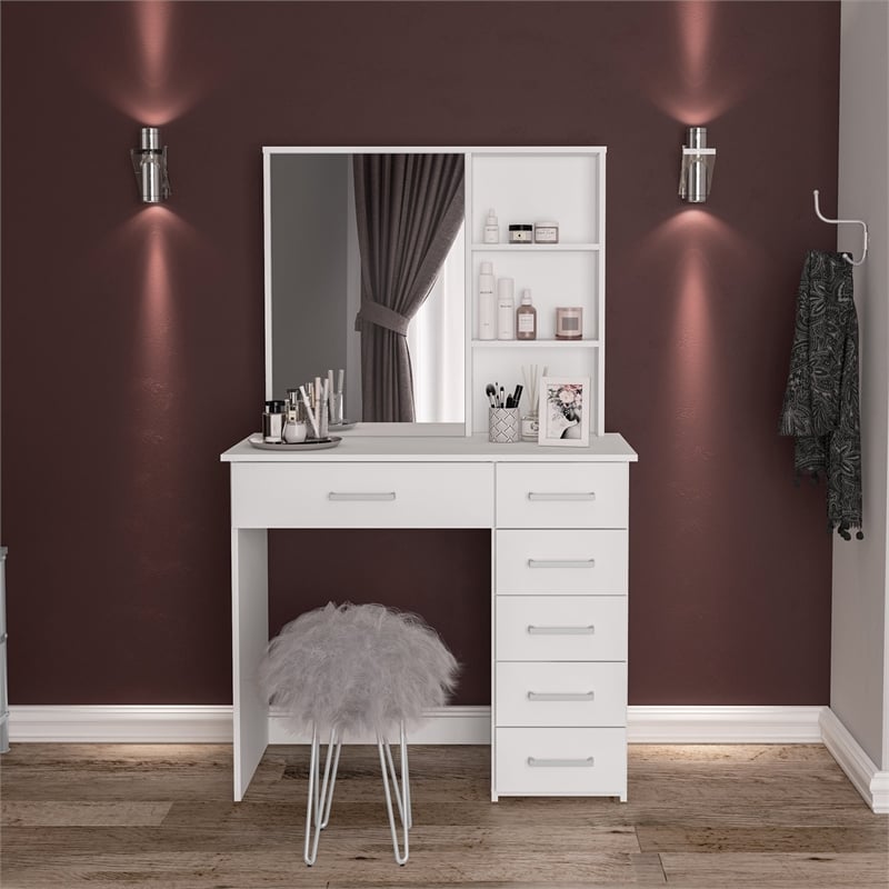 Boahaus Spes Makeup Vanity Table (White)