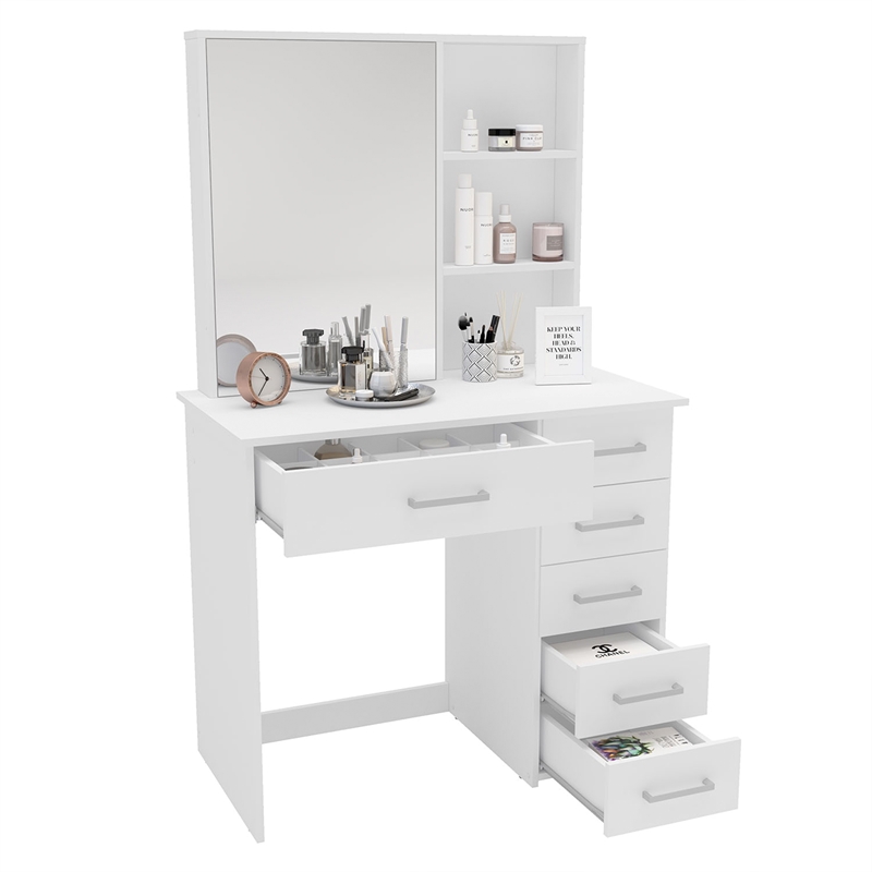 Boahaus Spes Makeup Vanity Table (White)