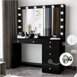Boahaus Diana Black Makeup Vanity Desk (Crystal Knobs)
