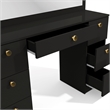Boahaus Black Artemisia Makeup Vanity Desk (Gold Knobs)