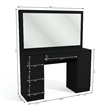 Boahaus Black Artemisia Makeup Vanity Desk (Gold Knobs)
