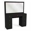 Boahaus Black Artemisia Makeup Vanity Desk (Gold Knobs)