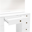 Boahaus White Artemisia Makeup Vanity Desk (Gold Knobs)