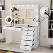 Boahaus Serena White Makeup Vanity (Gold Knobs)