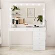 Boahaus Serena White Makeup Vanity (Crystal Ball Knobs)