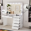Boahaus Serena White Makeup Vanity (Crystal Ball Knobs)