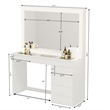 Boahaus Serena White Makeup Vanity (Crystal Ball Knobs)