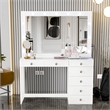 Boahaus Serena White Makeup Vanity (Crystal Knobs)