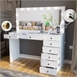 Boahaus Ketevan Makeup Vanity Desk (Golden Knobs)
