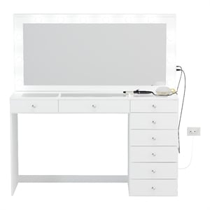 Boahaus Ketevan Makeup Vanity Desk (Crystal Ball Knobs)