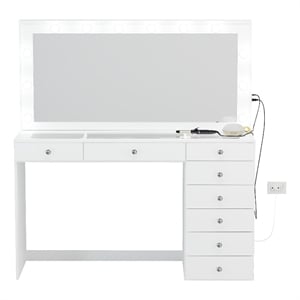 Boahaus Ketevan Makeup Vanity Desk (Crystal Knobs)