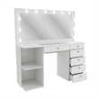 Boahaus Louise Makeup Vanity Desk (Crystal Knobs)