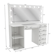 Boahaus Louise Makeup Vanity Desk (Crystal Knobs)