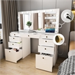 Boahaus Leonore Makeup Vanity Desk (Golden Knobs)
