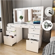 Boahaus Leonore Makeup Vanity Desk (Crystal Knobs)