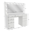 Boahaus Leonore Makeup Vanity Desk (Crystal Knobs)