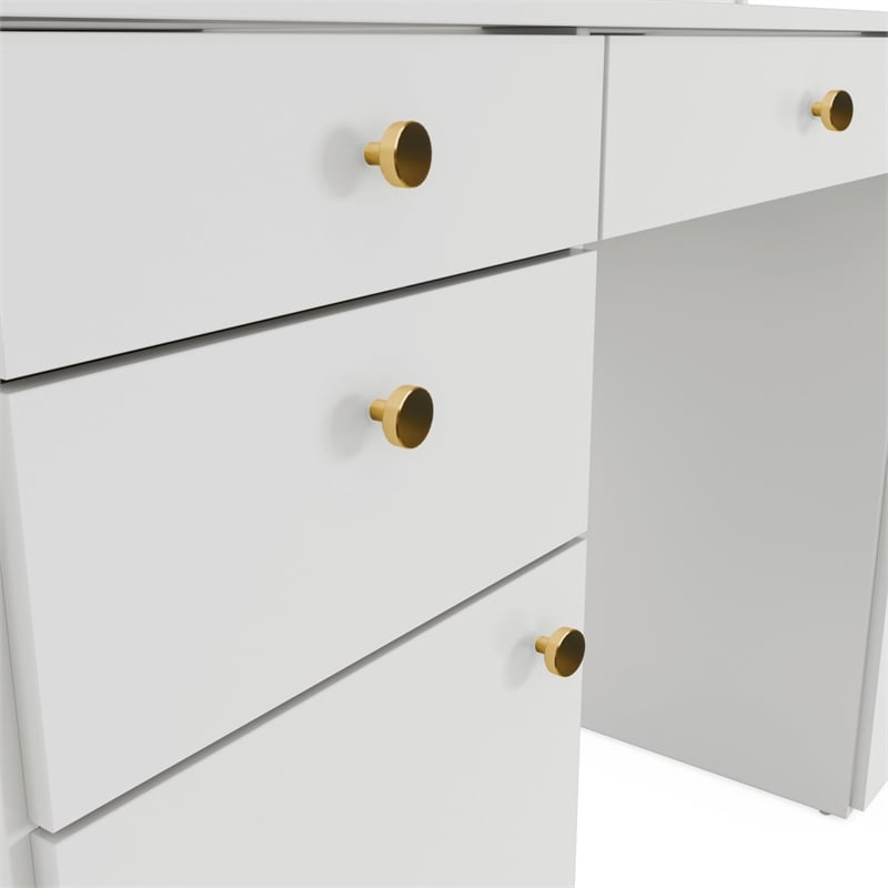 Boahaus Kiana Vanity Makeup Desk (Golden Knobs)