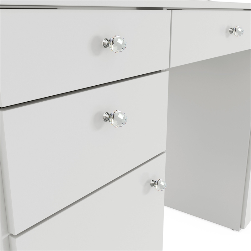 Boahaus Kiana Vanity Makeup Desk (Crystal Ball Knobs)