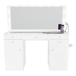 Boahaus Kiana Vanity Makeup Desk (Crystal Ball Knobs)