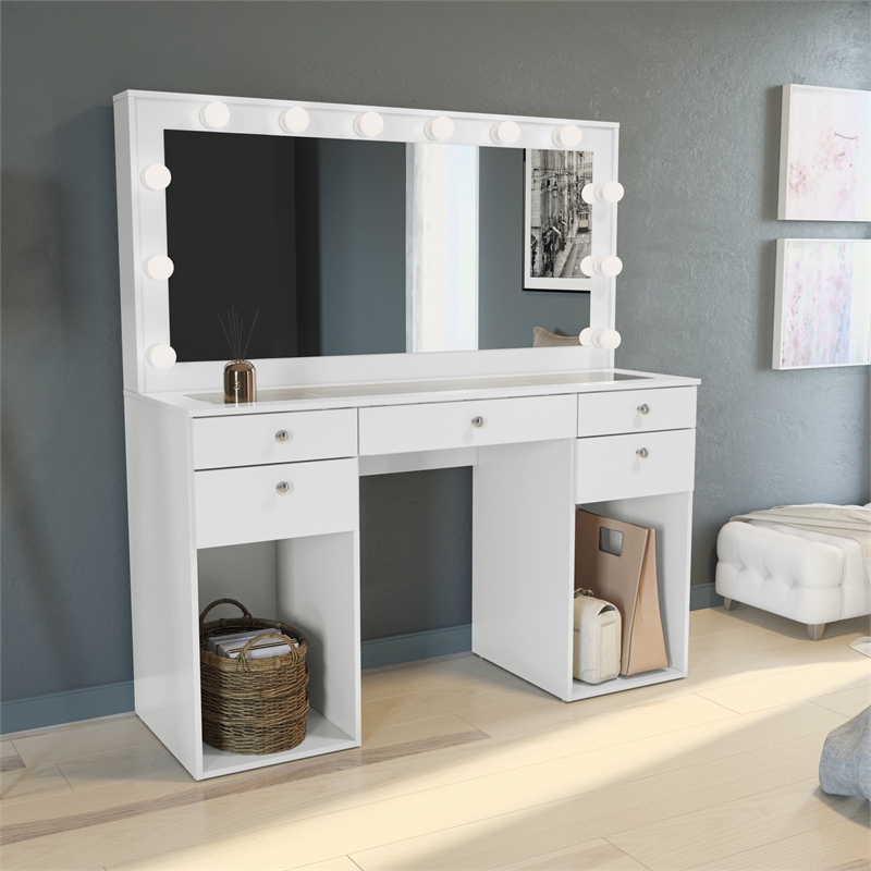 Boahaus Amira Vanity Makeup Desk (Basic Knobs)