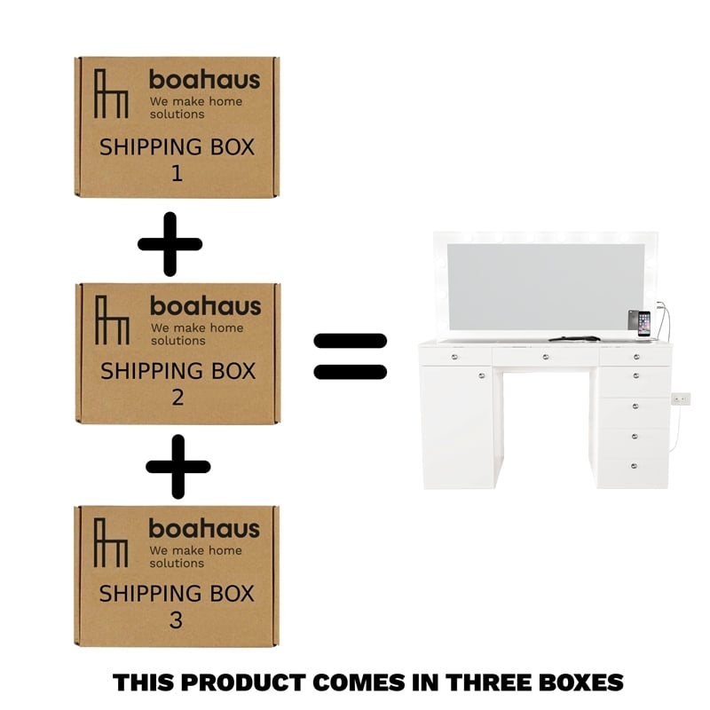 Boahaus Jezebel Vanity Makeup Desk (Basic Knobs)