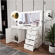 Boahaus Jezebel Vanity Makeup Desk (Golden Knobs)