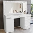 Boahaus Jezebel Vanity Makeup Desk (Crystal Knobs)